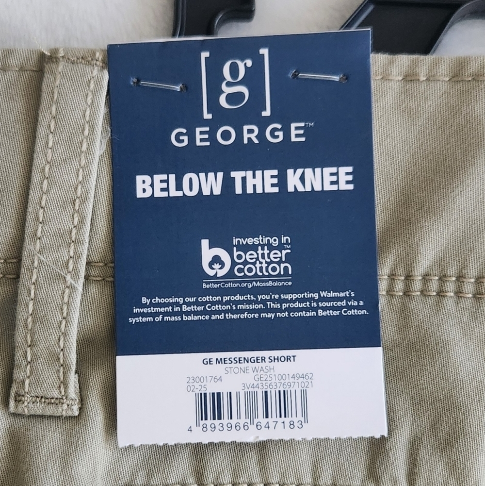 🩳 George Men’s Tan Cargo Messenger Shorts – Size 42, NWT, 14” Inseam - Picture 7 of 12